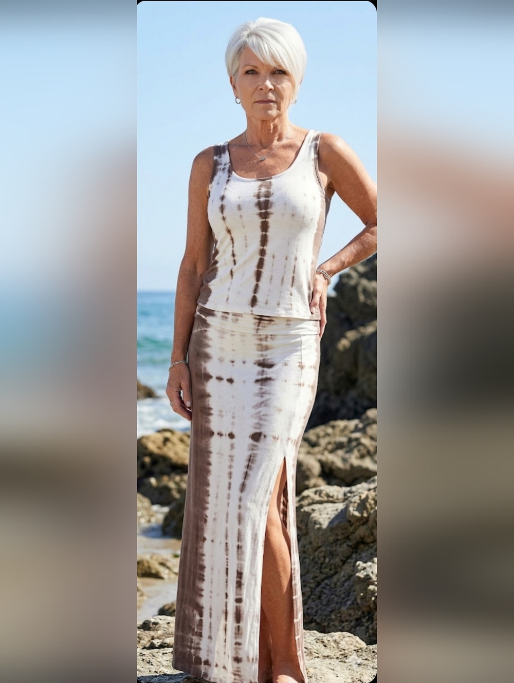 Venus maxi dress, large, tye dyed, women's AI Generated Photo